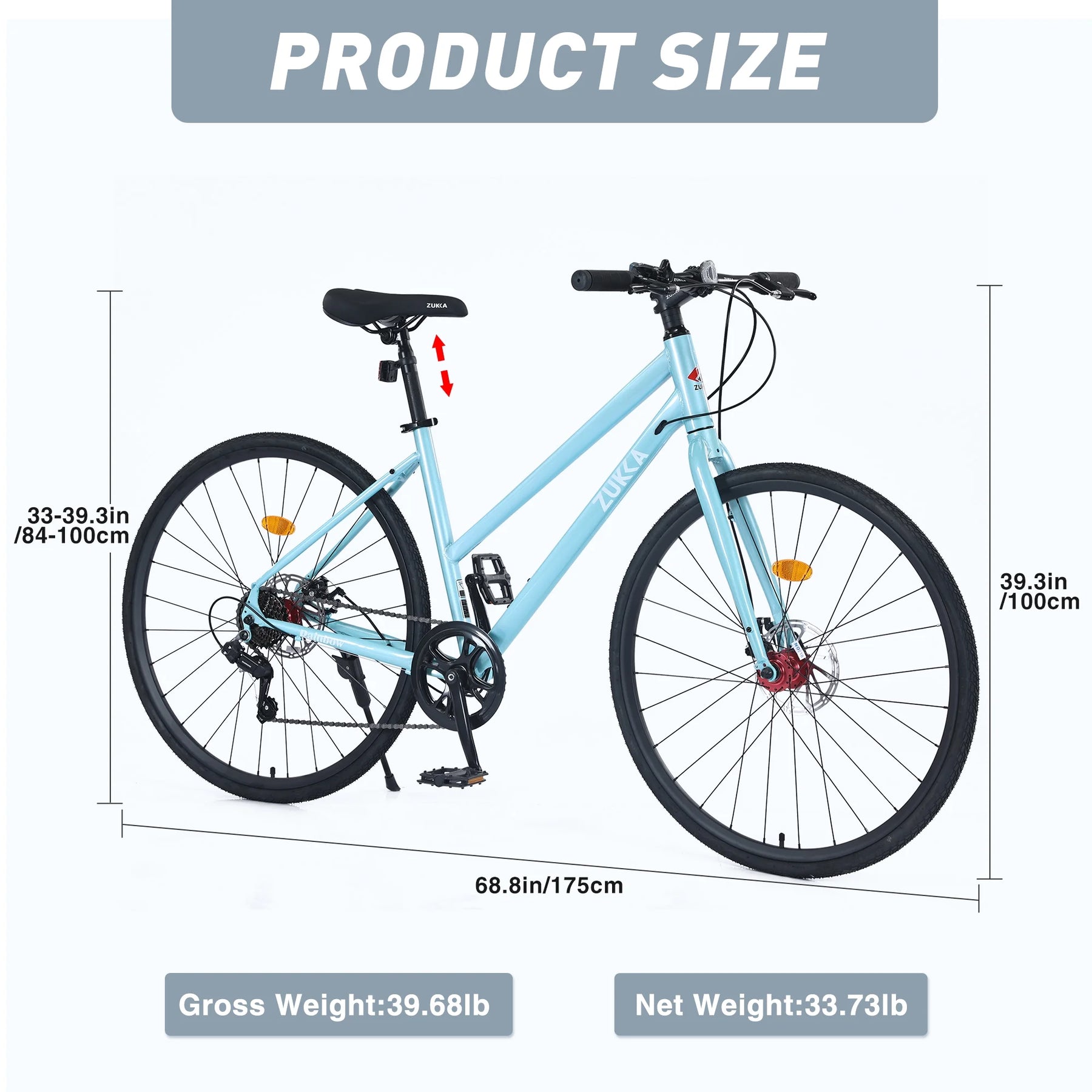 Outdoor Bike 7 Speed Hybrid Bike Disc Brake 700C Road Bike for Men Women'S City Bicycle, Mountain Bike for Outdoor