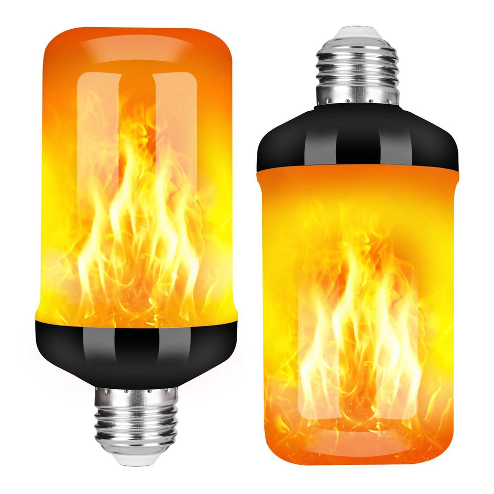 Y- Stop LED Flame Effect Fire Light Bulb - Upgraded 4 Modes Flickering Fire Halloween Decorations Lights - E26 Base Flame Bulb with Upside Down