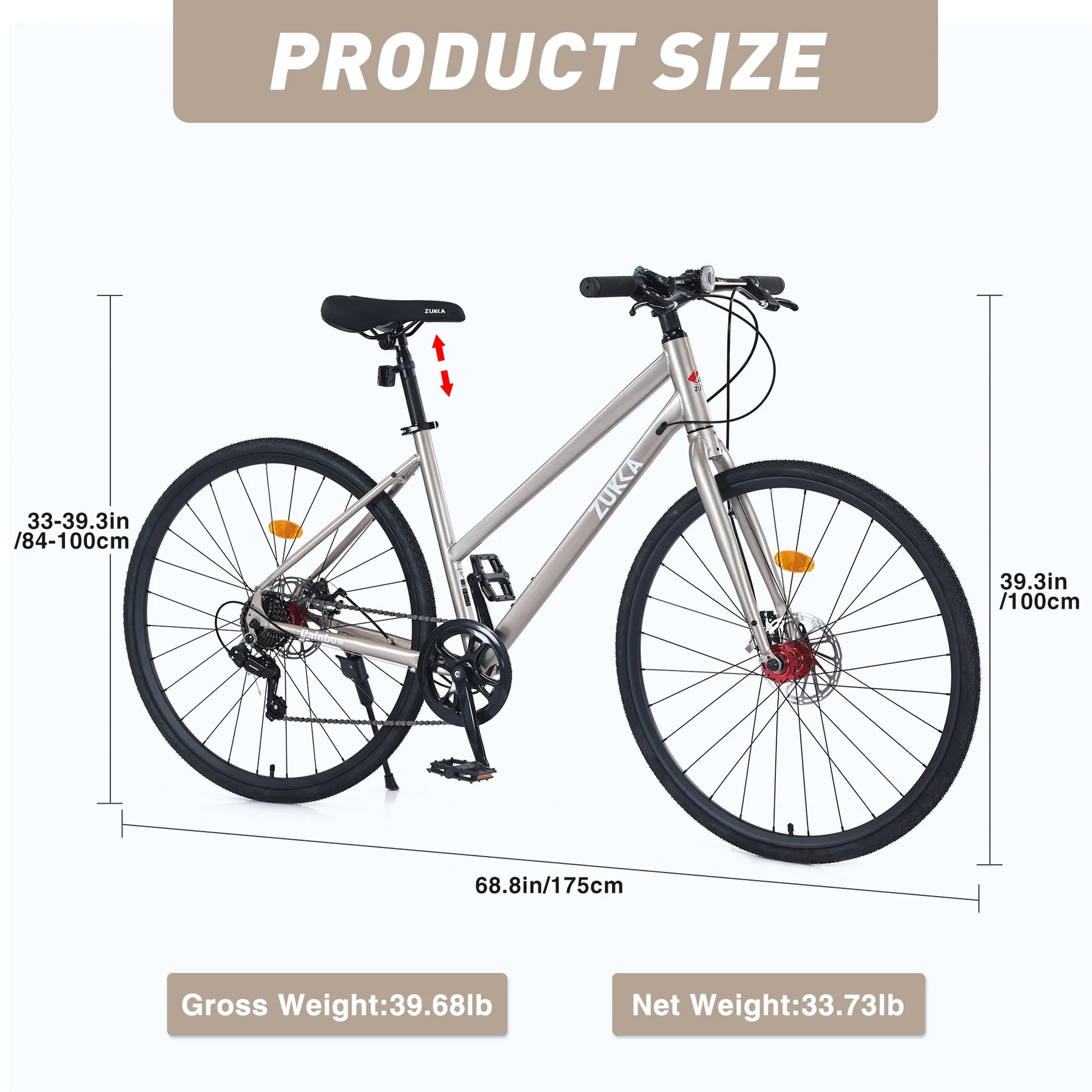 Outdoor Bike 7 Speed Hybrid Bike Disc Brake 700C Road Bike for Men Women'S City Bicycle, Mountain Bike for Outdoor